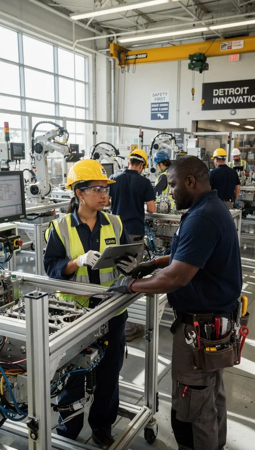 Community garden with technology tools for sustainability.