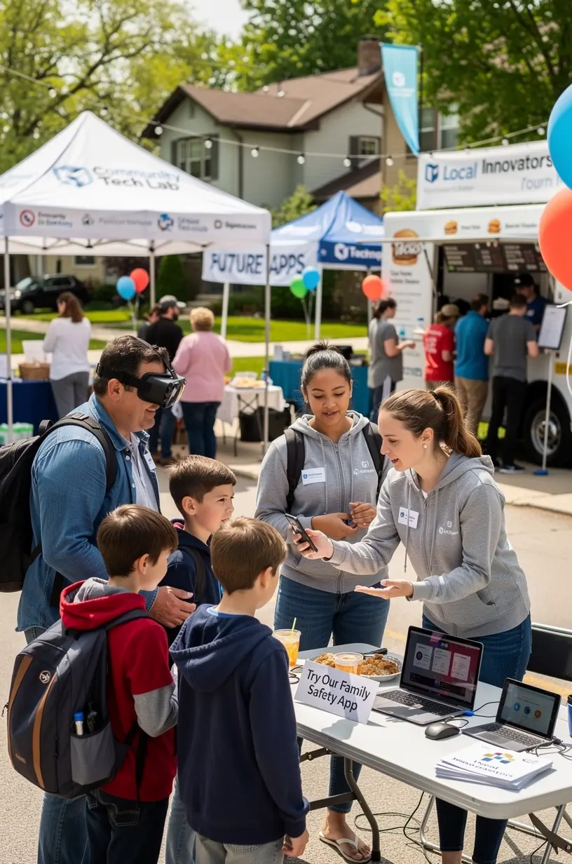 Community members discussing digital health solutions implementation.