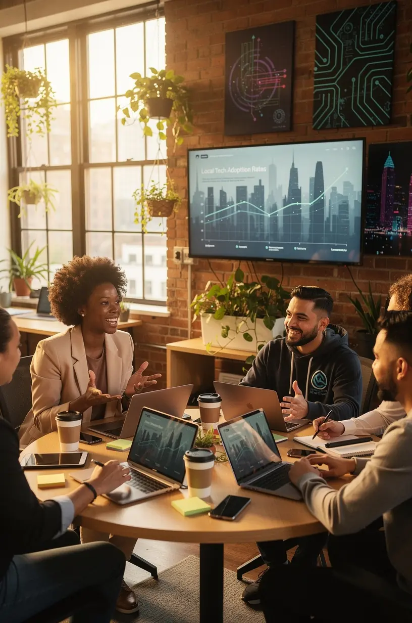 Local businesses embracing digital transformation benefits.